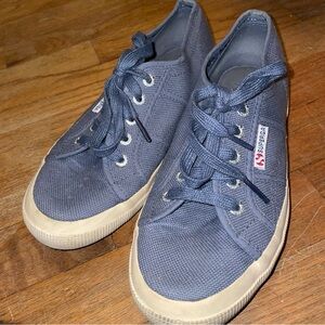 SUPERGA 2750 Cotu Classic Low Top Lace Up Indigo Sneakers for Women Size 38